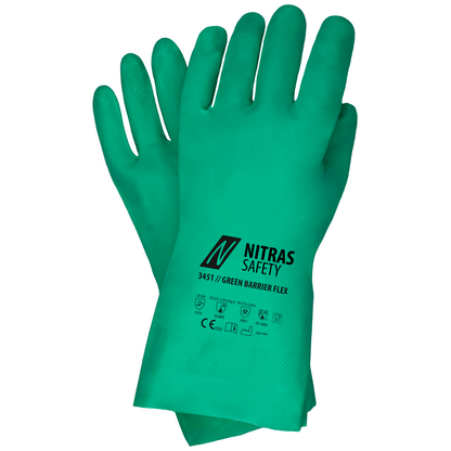 Artikelbild für NITRAS SAFETY unisex Chemikalienschutzhandschuh 3451 Green Barrier Flex grün Größe 9, 1 Paar, Artikelnummer 643997