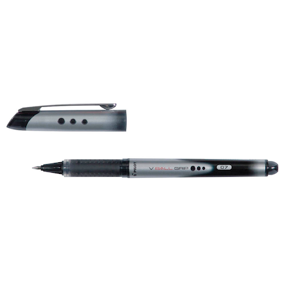 Artikelbild 8 für PILOT V-BALL GRIP 07 Tintenroller schwarz/silber 0,4 mm, Schreibfarbe: schwarz, 1 St., Artikelnummer 651463
