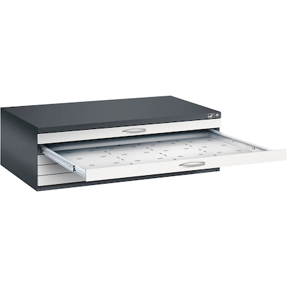 Artikelbild für CP 7200 Planschrank schwarzgrau, lichtgrau 5 Schubladen 135,0 x 96,0 x 42,0 cm, Artikelnummer 682745
