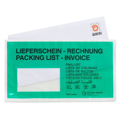 Artikelbild 2 für WIHEDÜ Lieferscheintaschen Pergamin Papier DIN lang 250 St., Artikelnummer 343422