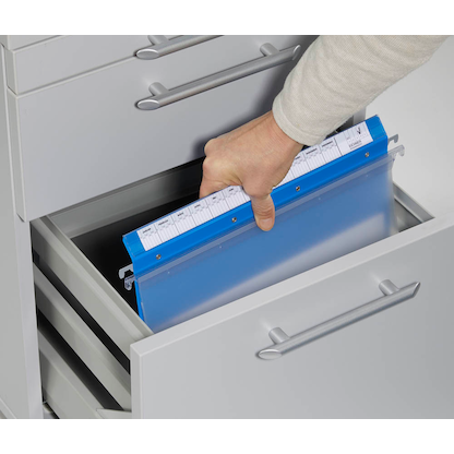 Artikelbild 4 für BOI Patienten-Dokumentations-Hängemappe 2-Ringe Click 2 Stationär blau Boden: 2,5 cm, Artikelnummer 666814