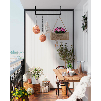 Artikelbild 6 für SONGMICS Wandgarderobe schwarz Metall 92,0 x 2,6 cm, Artikelnummer 263077