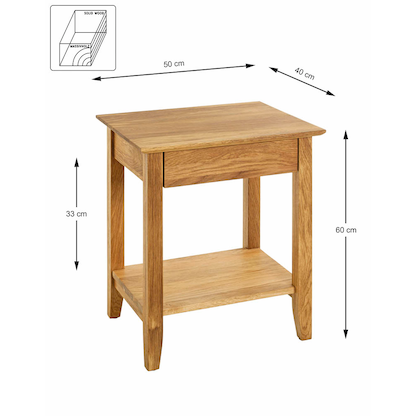 Artikelbild 2 für HAKU Möbel Konsole Nachttisch Massivholz eiche 50,0 x 40,0 x 60,0 cm, Artikelnummer 340426