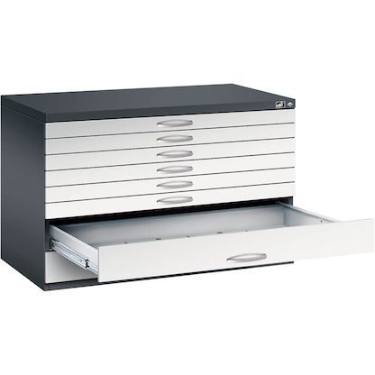Artikelbild für CP 7100 Planschrank schwarzgrau, lichtgrau 8 Schubladen 110,0 x 76,5 x 76,0 cm, Artikelnummer 682430