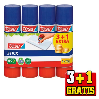Artikelbild 13 für 3 + 1 GRATIS: 3 tesa ecoLogo Klebestifte 20,0 g + GRATIS 1 St., Artikelnummer 675124