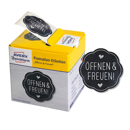 Artikelbild 2 für AVERY Zweckform Aufkleber 3845 Öffnen&Freuen, 200 Etiketten, Artikelnummer 102382