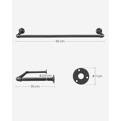 Artikelbild 9 für SONGMICS Wandgarderobe schwarz Metall 92,0 x 2,6 cm, Artikelnummer 263077