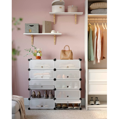 Artikelbild 4 für SONGMICS Schuhschrank, LPC10W weiß 43,0 x 31,0 x 173,0 cm, Artikelnummer 439598