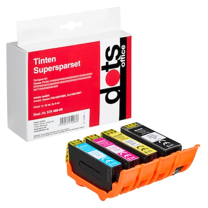 Artikelbild 7 für dots schwarz, cyan, magenta, gelb Druckerpatronen kompatibel zu Canon PGI525PGBK, CLI526C/M/Y, 4er-Set, Artikelnummer 575468