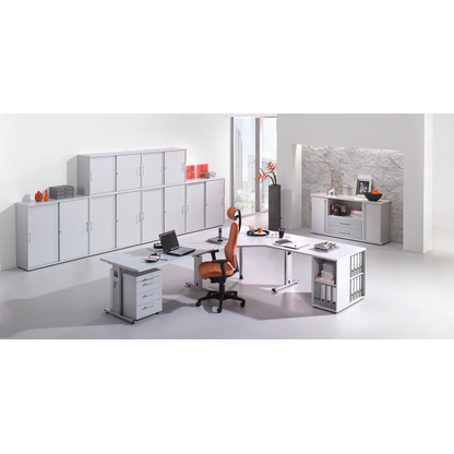 Artikelbild 5 für HAMMERBACHER Verbindungsplatte höhenverstellbar VLT12 lichtgrau, silber Trapezform 120,0 x 80,0 x 65,5 - 82,5 cm, Artikelnummer 656468