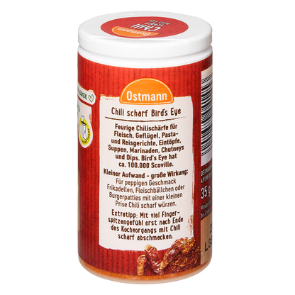 Artikelbild 2 für Ostmann Chili Bird´s Eye Gewürz, 35,0 g, Artikelnummer 531149