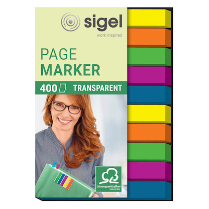 Artikelbild 10 für AKTION: SIGEL TRANSPARENT Haftmarker farbsortiert 10x 40 Streifen, Artikelnummer 800983