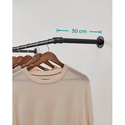 Artikelbild 7 für SONGMICS Wandgarderobe schwarz Metall 92,0 x 2,6 cm, Artikelnummer 263077