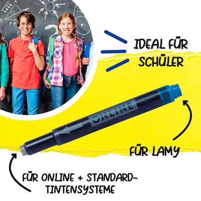 Artikelbild 4 für ONLINE® 17026 Tintenpatronen für Füller königsblau 20 St., Artikelnummer 283802