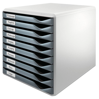Artikelbild 2 für AKTION: LEITZ Schubladenbox Formular-Set dunkelgrau 52810089, DIN A4 mit 10 Schubladen, Artikelnummer 663983