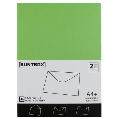 Artikelbild 4 für BUNTBOX Briefumschläge DIN C4 ohne Fenster grün Steckverschluss 2 St., Artikelnummer 303913