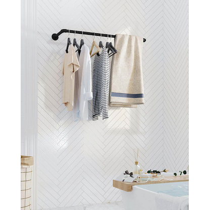 Artikelbild 8 für SONGMICS Wandgarderobe schwarz Metall 92,0 x 2,6 cm, Artikelnummer 263077