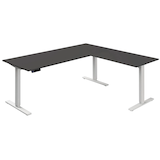 Artikelbild 1 für Kerkmann Move 3 elektrisch höhenverstellbarer Schreibtisch anthrazit L-Form, T-Fuß-Gestell weiß 180,0 x 80,0 cm, Artikelnummer 574804
