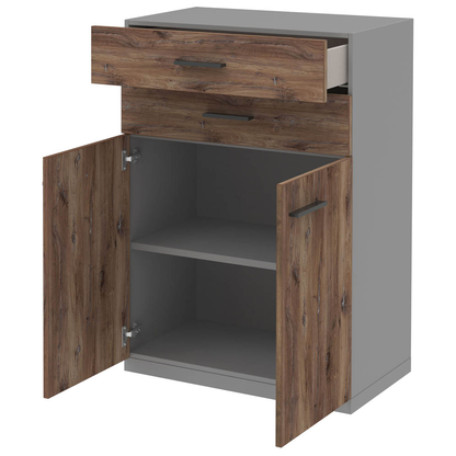 Artikelbild 6 für röhr Aktenschrank quantum, 180/D33/6120-85-R1 grau, eiche 1 Fachboden 80,0 x 41,9 x 112,5 cm, Artikelnummer 722243