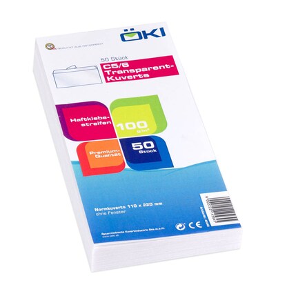 Artikelbild 6 für ÖKI Briefumschläge DIN lang ohne Fenster transparent haftklebend 50 St., Artikelnummer 972061