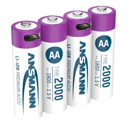 Artikelbild 7 für 4 ANSMANN USB-Akkus mit Ladekabel 2000 Mignon AA 1.800 mAh, Artikelnummer 173926