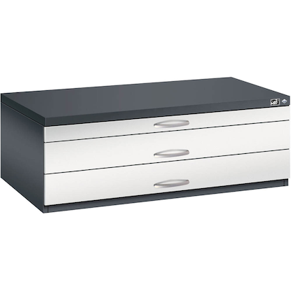 Artikelbild 4 für CP 7100 Planschrank schwarzgrau, lichtgrau 3 Schubladen 110,0 x 76,5 x 42,0 cm, Artikelnummer 682380