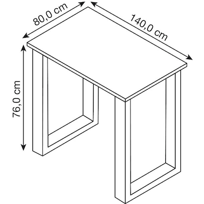 Artikelbild 2 für VCM my office Lona Schreibtisch anthrazit rechteckig, U-Fuß-Gestell schwarz 140,0 x 80,0 cm, Artikelnummer 268389