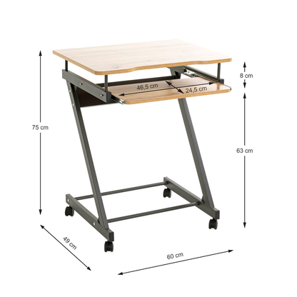 Artikelbild 4 für HAKU Möbel PC-Tisch mit Rollen eiche hell 60,0 x 49,0 x 75,0 cm, Artikelnummer 684227