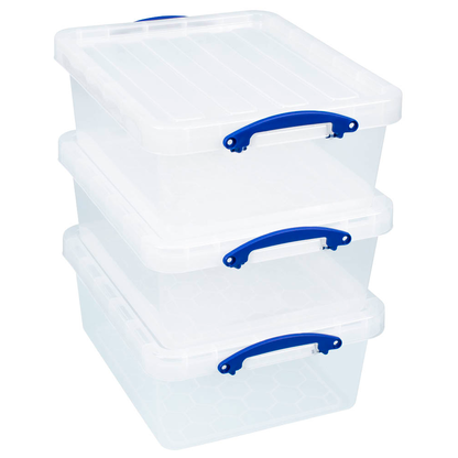 Artikelbild 2 für 3 Really Useful Box Aufbewahrungsboxen 3x 23,5 l transparent 50,0 x 39,5 x 19,5 cm, Artikelnummer 882351