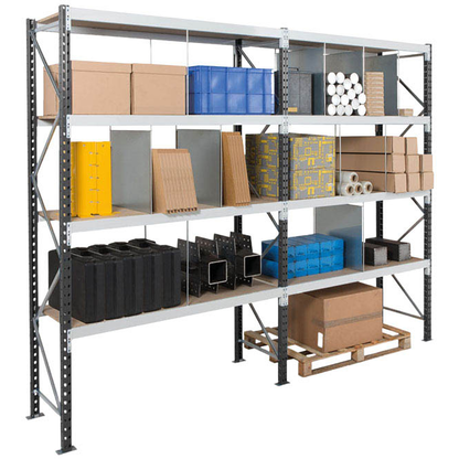 Artikelbild 17 für Manorga Schwerlastregal EPSIVOL ARZ2512804DAOM014 lichtgrau, graphitgrau 125,0 x 80,0 x 250,0 cm, Artikelnummer 884571