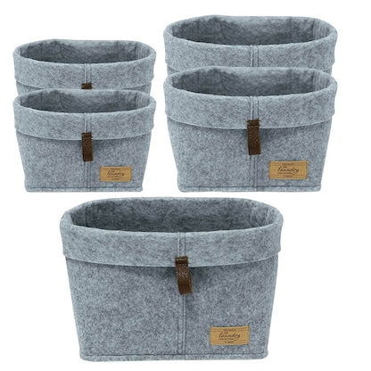 Artikelbild 17 für WENKO Feli Aufbewahrungskörbe-Set grau, Artikelnummer 806394