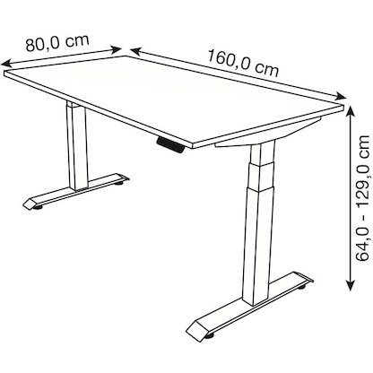 Artikelbild 2 für Kerkmann Move 4 elektrisch höhenverstellbarer Schreibtisch anthrazit rechteckig, T-Fuß-Gestell weiß 160,0 x 80,0 cm, Artikelnummer 997977