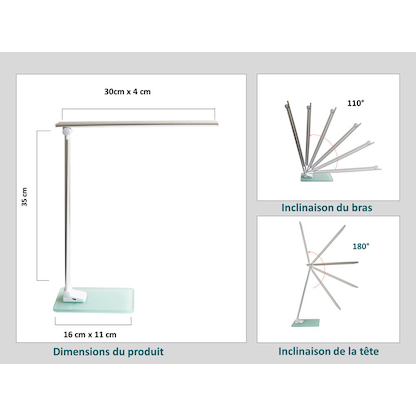 Artikelbild 5 für unilux POPY LED-Schreibtischlampe weiß/metallgrau 6 W, Artikelnummer 509756