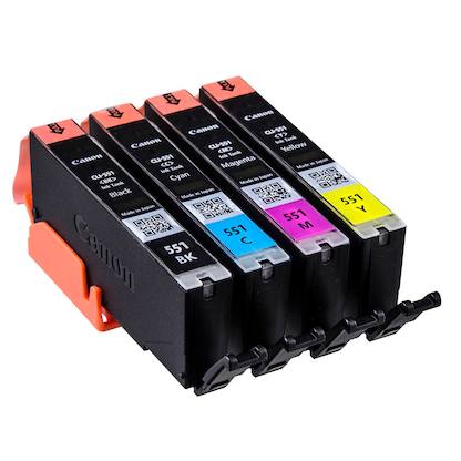 Artikelbild 5 für Canon CLI-551 BK/C/M/Y schwarz, cyan, magenta, gelb Druckerpatronen, 4er-Set, Artikelnummer 207437