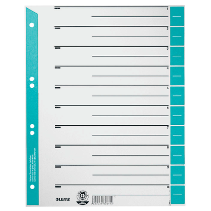 Artikelbild für AKTION: LEITZ Trennblätter 1652 DIN A4 1-0 hellblau, 230 g/qm, 25 St. mit Prämie nach Registrierung, Artikelnummer 819938