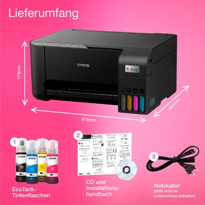 Artikelbild 4 für EPSON EcoTank ET-2810 3 in 1 Tintenstrahl-Multifunktionsdrucker schwarz, Artikelnummer 628311