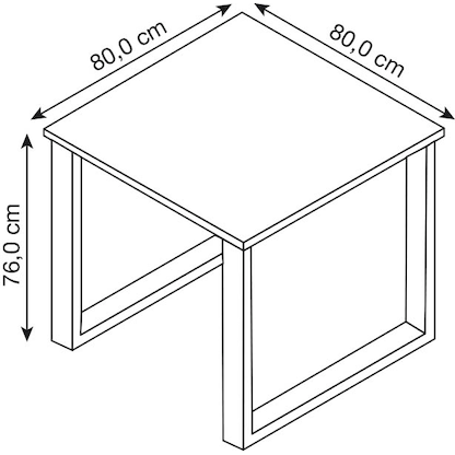 Artikelbild 2 für VCM my office Lona Schreibtisch weiß quadratisch, U-Fuß-Gestell schwarz 80,0 x 80,0 cm, Artikelnummer 906089