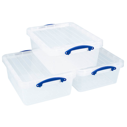 Artikelbild 11 für 3 Really Useful Box Aufbewahrungsboxen 3x 23,5 l transparent 50,0 x 39,5 x 19,5 cm, Artikelnummer 882351