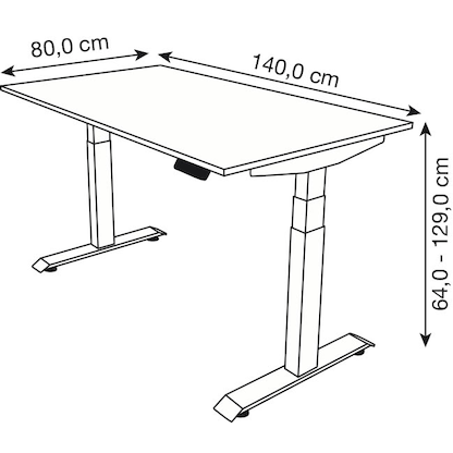 Artikelbild 2 für Kerkmann Move 4 elektrisch höhenverstellbarer Schreibtisch anthrazit rechteckig, T-Fuß-Gestell weiß 140,0 x 80,0 cm, Artikelnummer 997945