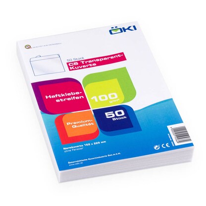 Artikelbild 7 für ÖKI Briefumschläge DIN C5 ohne Fenster transparent haftklebend 50 St., Artikelnummer 972437