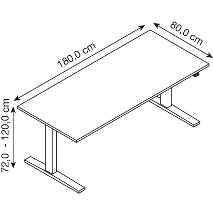 Artikelbild 3 für HAMMERBACHER XMKA19 elektrisch höhenverstellbarer Schreibtisch lichtgrau rechteckig, C-Fuß-Gestell silber 180,0 x 80,0 cm, Artikelnummer 837950