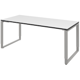 Artikelbild 1 für röhr Imperia höhenverstellbarer Schreibtisch weiß rechteckig, Kufen-Gestell silber 160,0 x 80,0 cm, Artikelnummer 752367