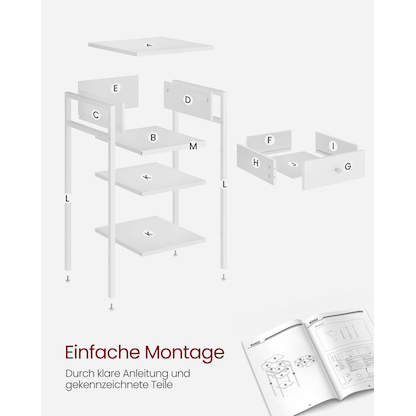 Artikelbild 10 für VASAGLE Nachttisch weiß 35,0 x 35,0 x 70,0 cm, Artikelnummer 438699