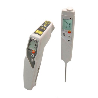 Artikelbild 2 für testo Set 831 und 106 Infrarot- und Kerntemperatur-Lebensmittelthermometer weiß, Artikelnummer 429278