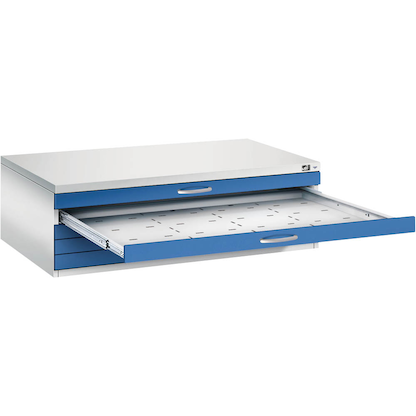 Artikelbild für CP 7200 Planschrank lichtgrau, enzianblau 5 Schubladen 135,0 x 96,0 x 42,0 cm, Artikelnummer 682649