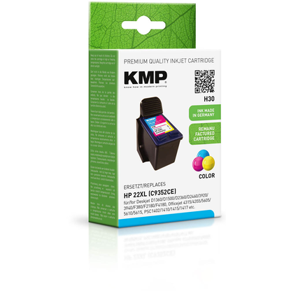 Artikelbild 2 für KMP H30 color Druckerpatrone kompatibel zu HP 22 (C9352A), Artikelnummer 164343