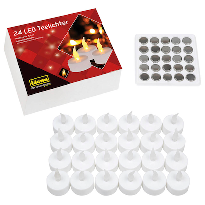 Artikelbild 2 für 24 Idena LED-Teelichter weiß, Artikelnummer 846024