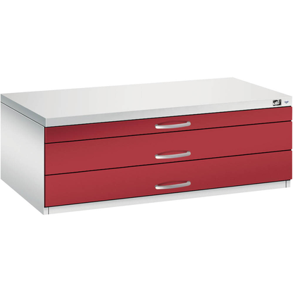 Artikelbild 4 für CP 7100 Planschrank lichtgrau, rubinrot 3 Schubladen 110,0 x 76,5 x 42,0 cm, Artikelnummer 682455