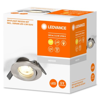 Artikelbild 7 für LEDVANCE RECESS DOWNLIGHT TWISTLOCK GU10 LED-Einbaustrahler silber 4,3 W, Artikelnummer 533782