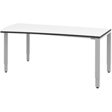 Artikelbild 1 für röhr Imperia höhenverstellbarer Schreibtisch weiß Trapezform, 4-Fuß-Gestell silber 180,0 x 80,0/100,0 cm, Artikelnummer 752987